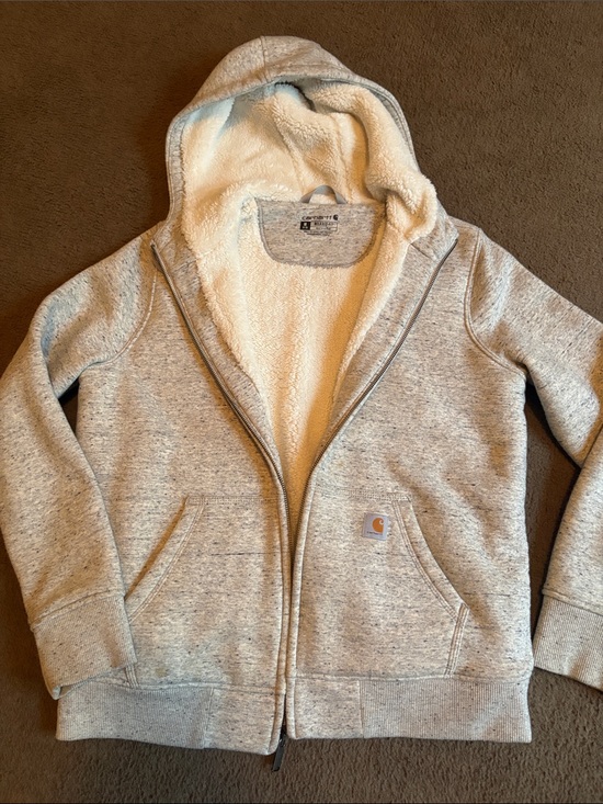 Carhartt Jackets & Blazers - Carhartt Sherpa-Lined Zip Hoodie - Light Heather Gray